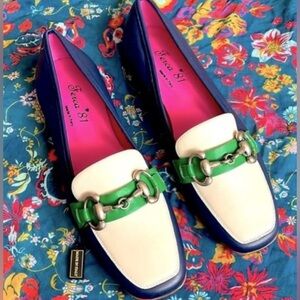 Ferca 81 Women's Horse Bit  100% Leather Loafers Shoes 38 EU 7.5 -8 US Italy